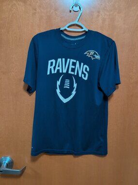 Nike Dri-Fit Shirt Mens S Purple Short Sleeve Tee Baltimore Ravens‎ Football